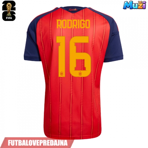 Lacne Muži Futbalové dres Španielsko Rodri Hernandez #16 MS 2026 Krátky Rukáv - Domáci